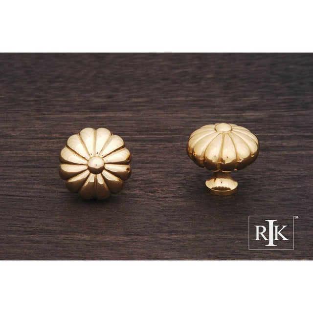 RK International - Small Melon Knob - Polished Brass