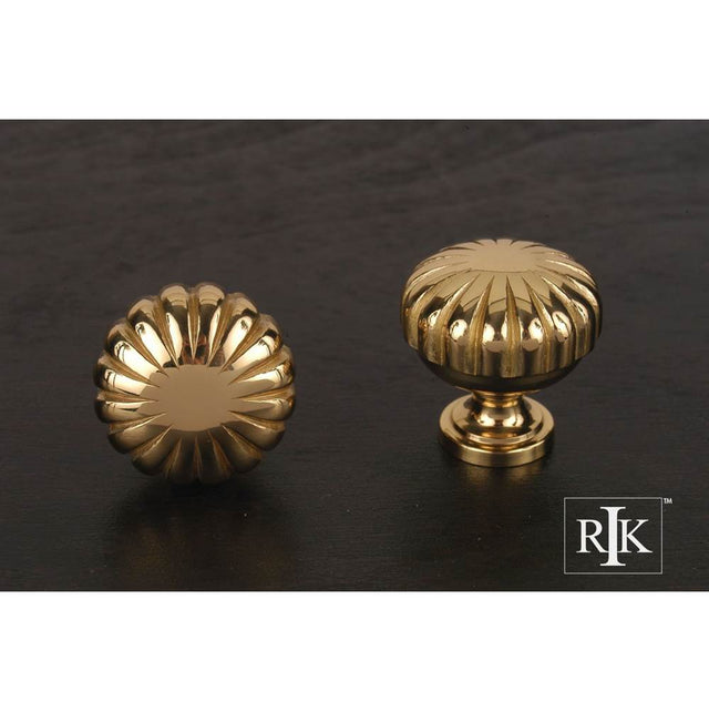 RK International - Smooth Melon Knob - Polished Brass