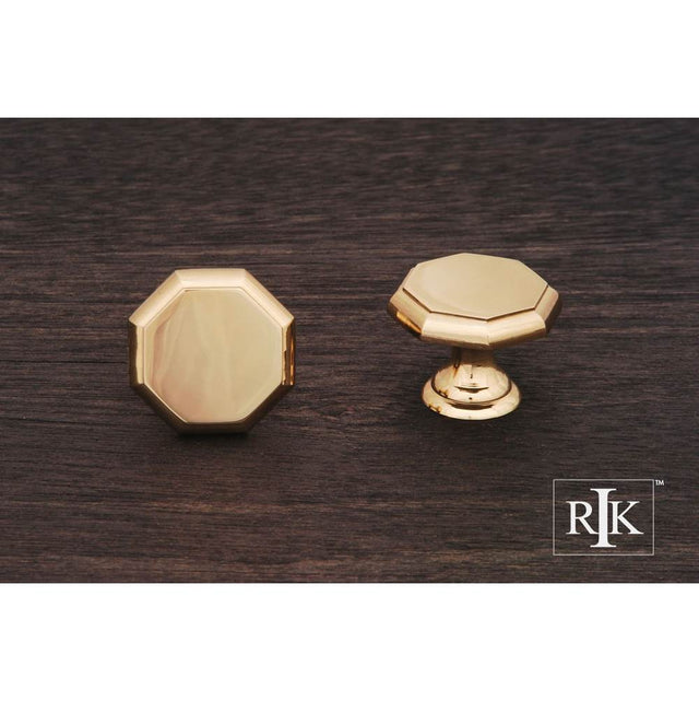 RK International - Octagonal Knob - Polished Brass