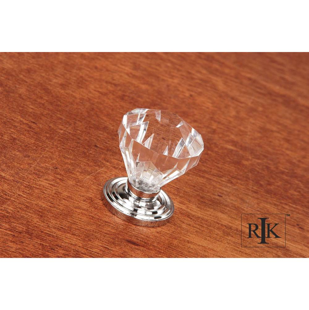 RK International - Diamond Cut Acrylic Knob - Chrome