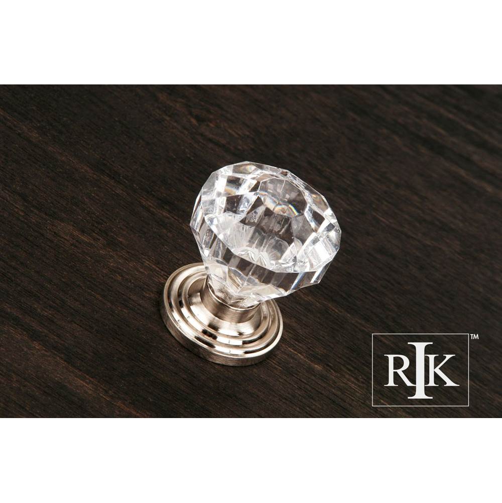 RK International - Diamond Cut Acrylic Knob - Satin Nickel