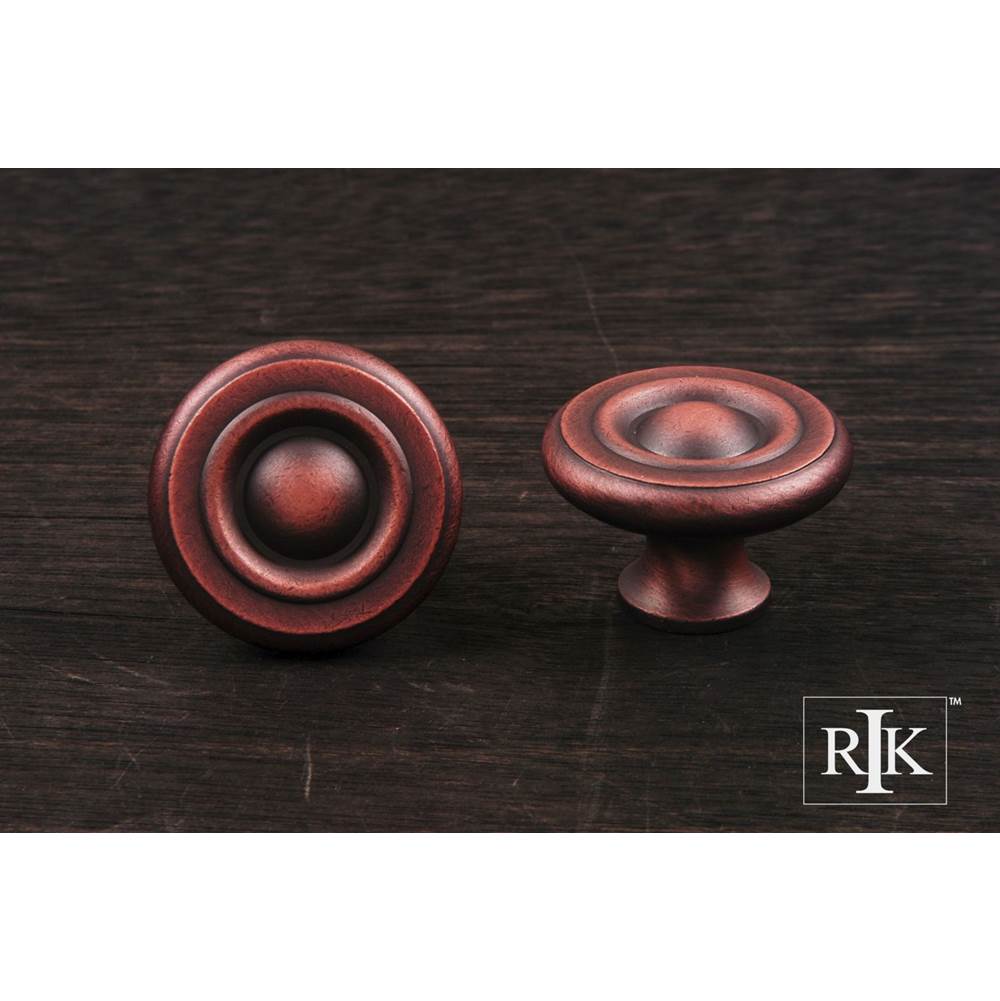 RK International - Large Solid Georgian Knob - Distressed Copper