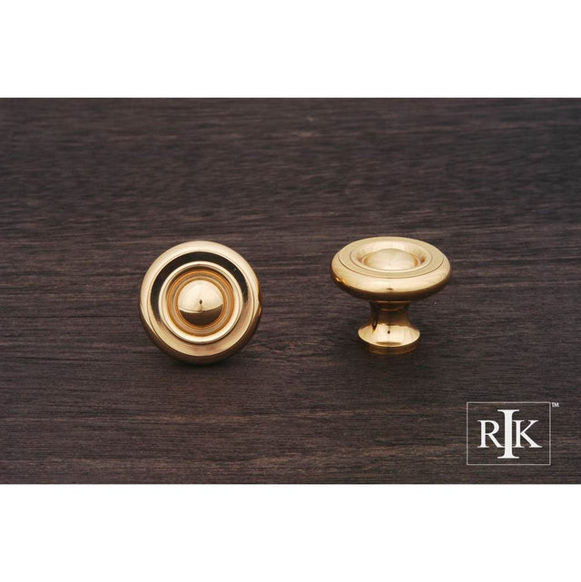 RK International - Small Solid Georgian Knob - Polished Brass