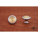 RK International - Knob with Riveted Brass Circular Insert - Chrome,Brass