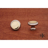 RK International - Plain Knob with Flat Brass Insert - Chrome,Brass