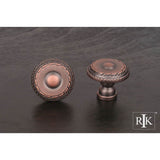 RK International - Small Double Roped Edge Knob - Distressed Copper