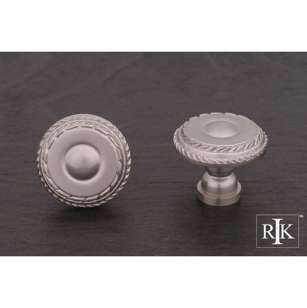 RK International - Small Double Roped Edge Knob - Satin Nickel
