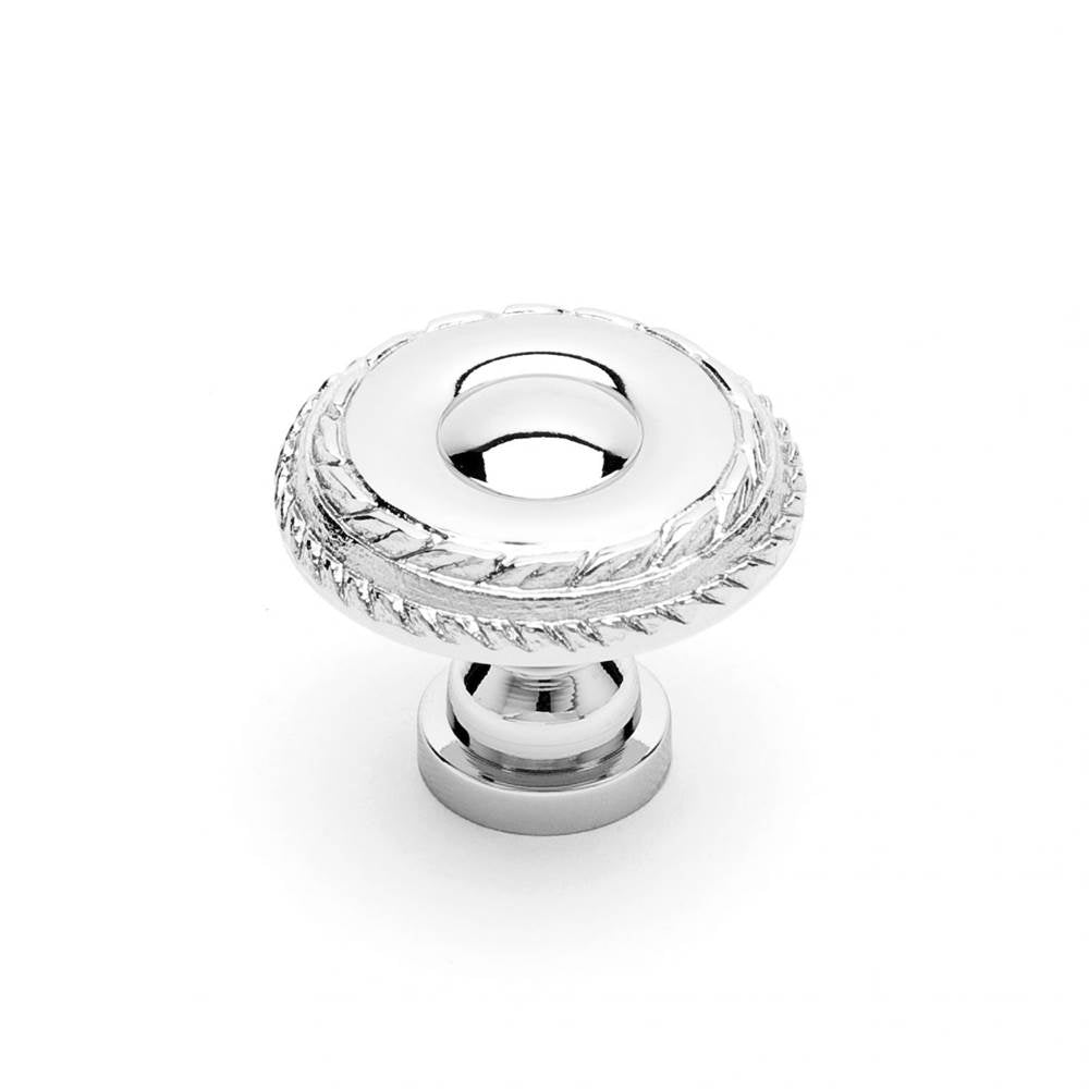 RK International - Small Double Roped Edge Knob - Polished Nickel