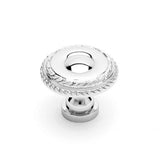 RK International - Small Double Roped Edge Knob - Polished Nickel