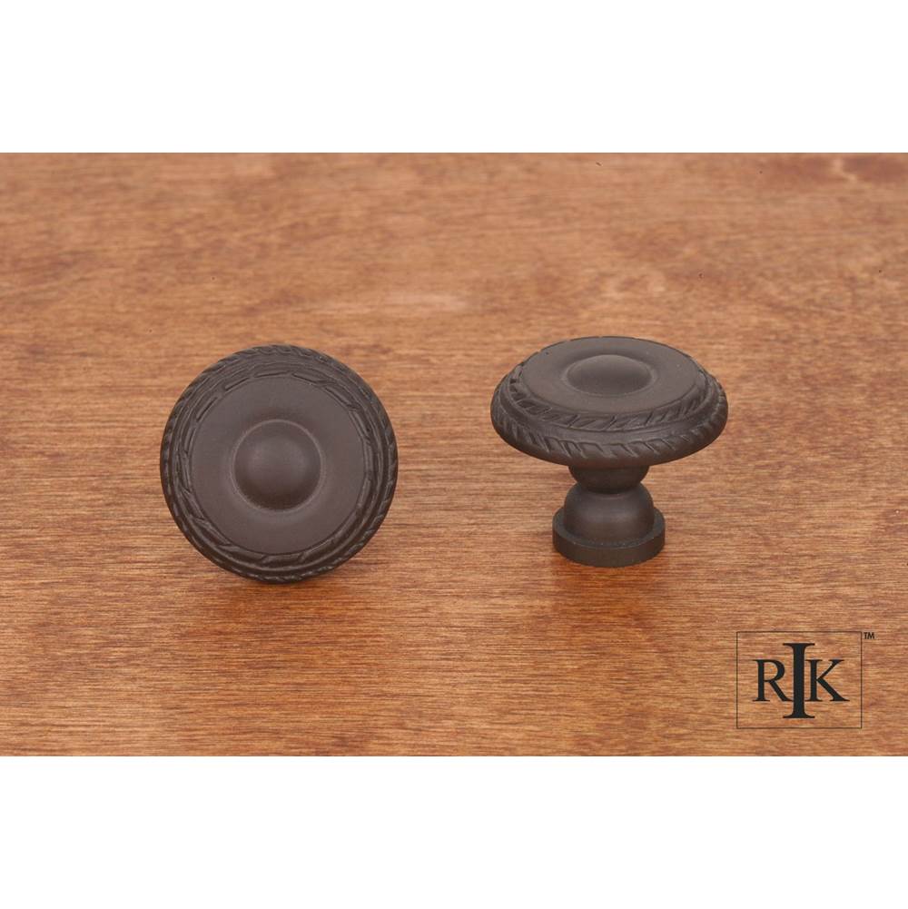 RK International - Small Double Roped Edge Knob - Oil Rubbed Bronze