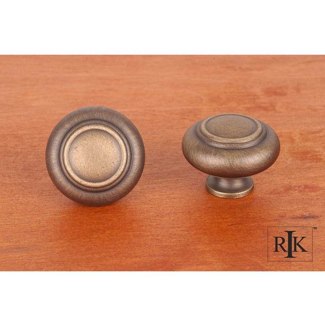RK International - Large Double Ringed Knob - Antique English