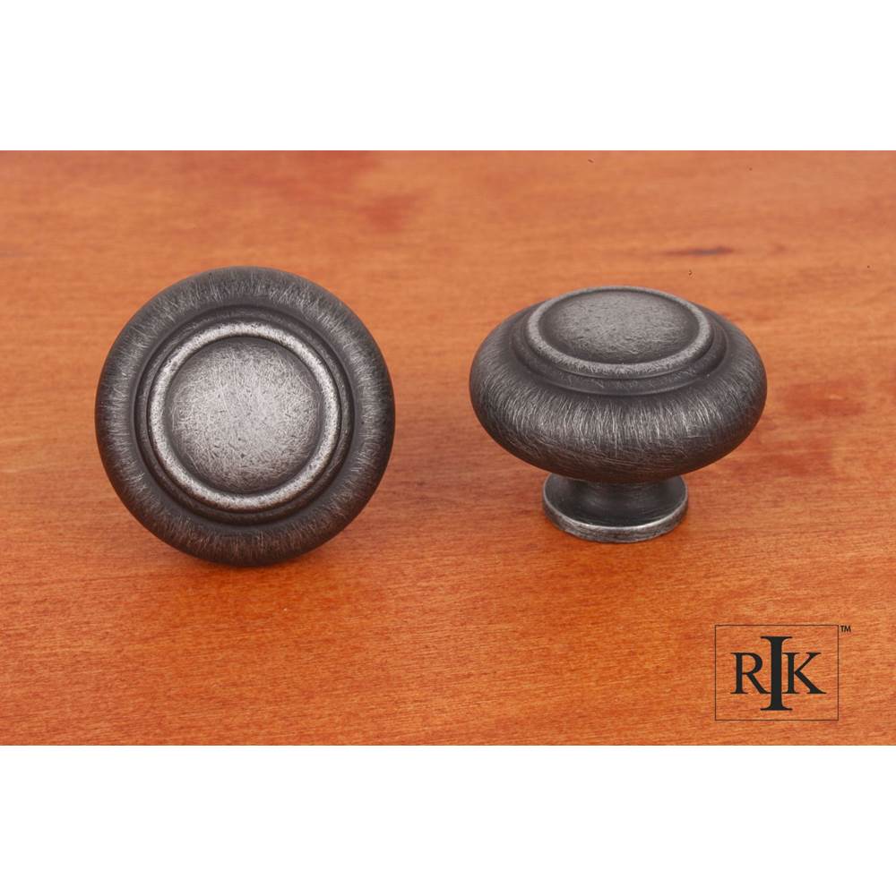 RK International - Large Double Ringed Knob - Distressed Nickel