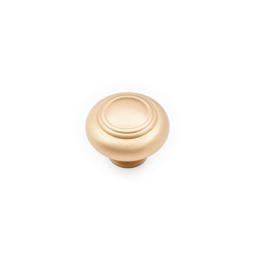 RK International - Large Double Ringed Knob - Satin Brass