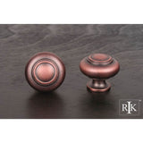 RK International - Small Double Ringed Knob - Distressed Copper