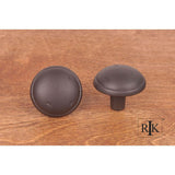 RK International - Distressed Mushroom Knob with Ring Edge - Oil Rubbed Bronze