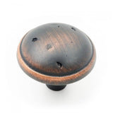 RK International - Distressed Mushroom Knob with Ring Edge - Valencia Bronze