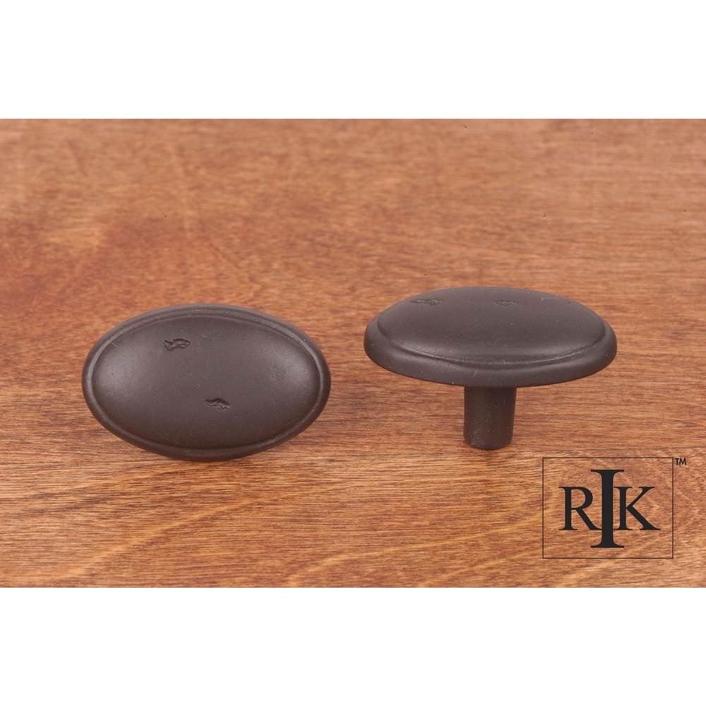RK International - Distressed Oval Knob with Ring Edge - Oil Rubbed Bronze