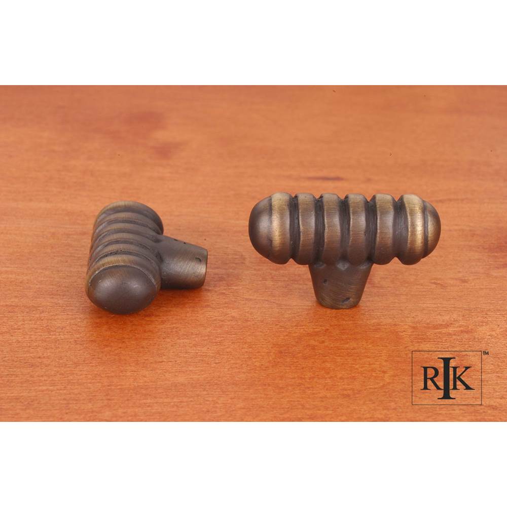RK International - Distressed Large Ribbed Knob - Antique English