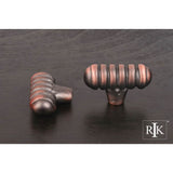 RK International - Distressed Large Ribbed Knob - Distressed Copper