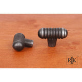 RK International - Distressed Small Ribbed Knob - Distressed Nickel