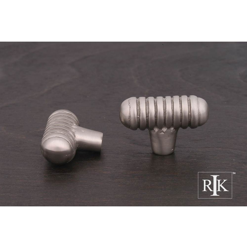 RK International - Distressed Small Ribbed Knob - Satin Nickel
