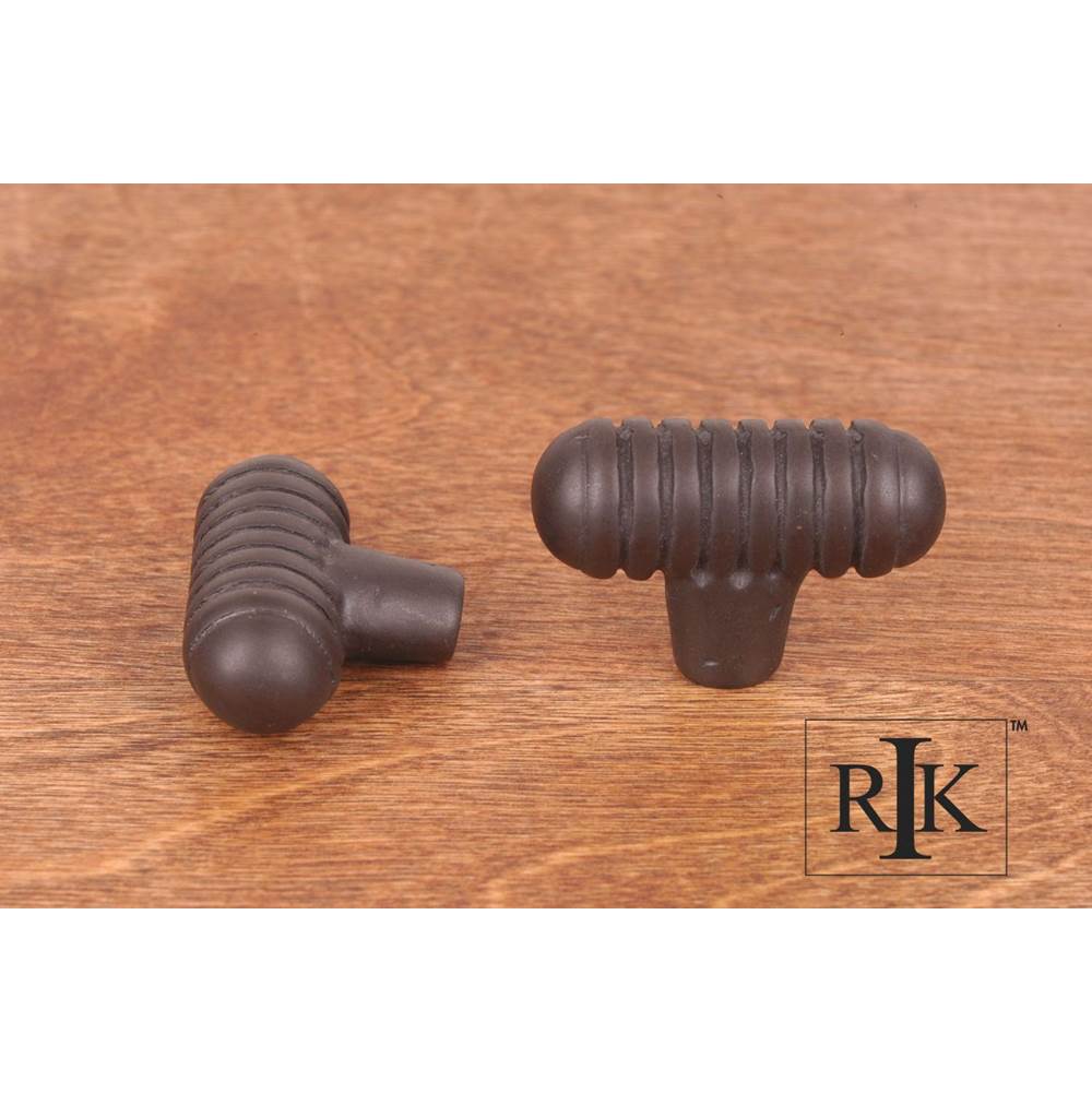 RK International - Distressed Small Ribbed Knob - Oil Rubbed Bronze