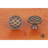 RK International - Large Cross-Hatched Knob - Antique English
