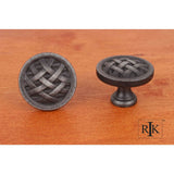 RK International - Large Cross-Hatched Knob - Distressed Nickel
