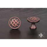 RK International - Small Cross-Hatched Knob - Distressed Copper