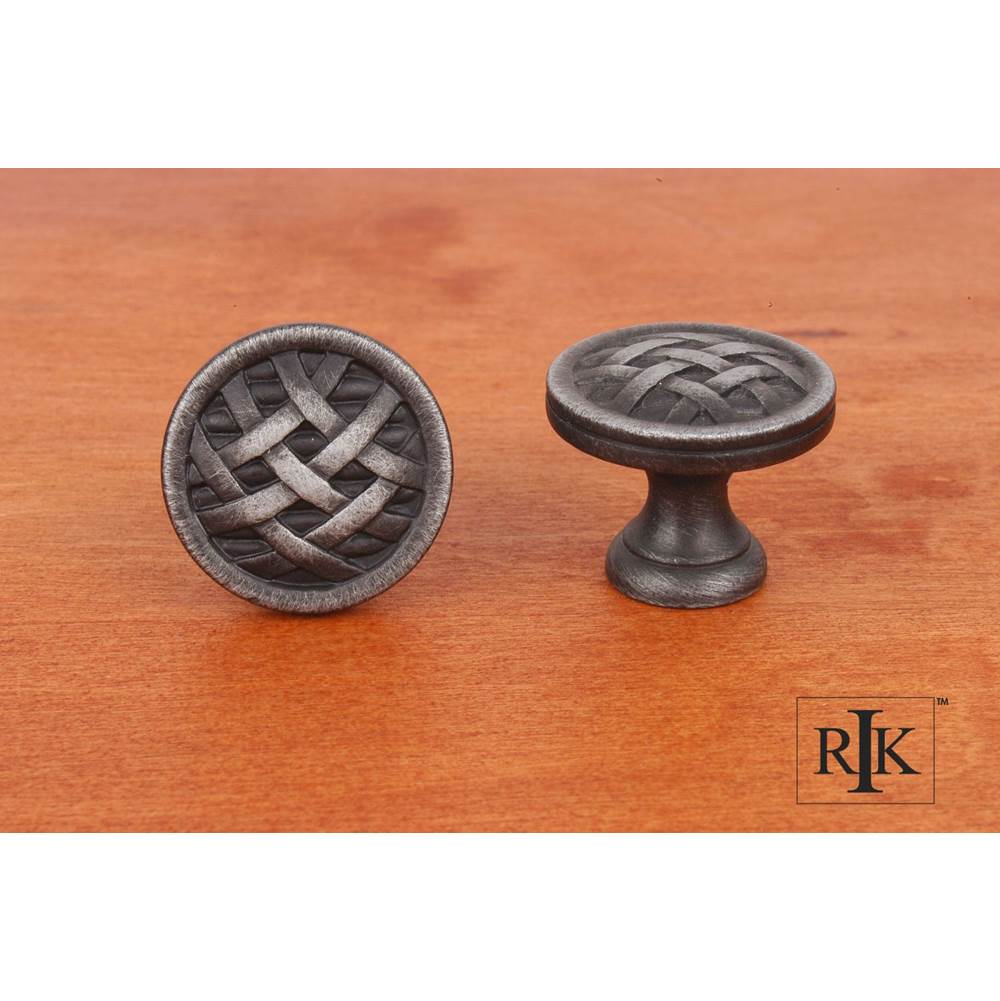 RK International - Small Cross-Hatched Knob - Distressed Nickel