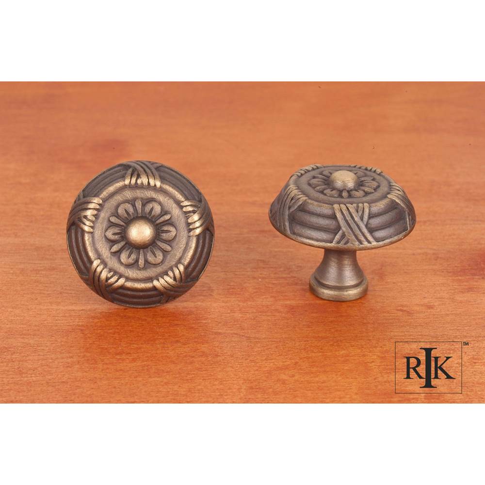 RK International - Large Crosses and Petals Knob - Antique English