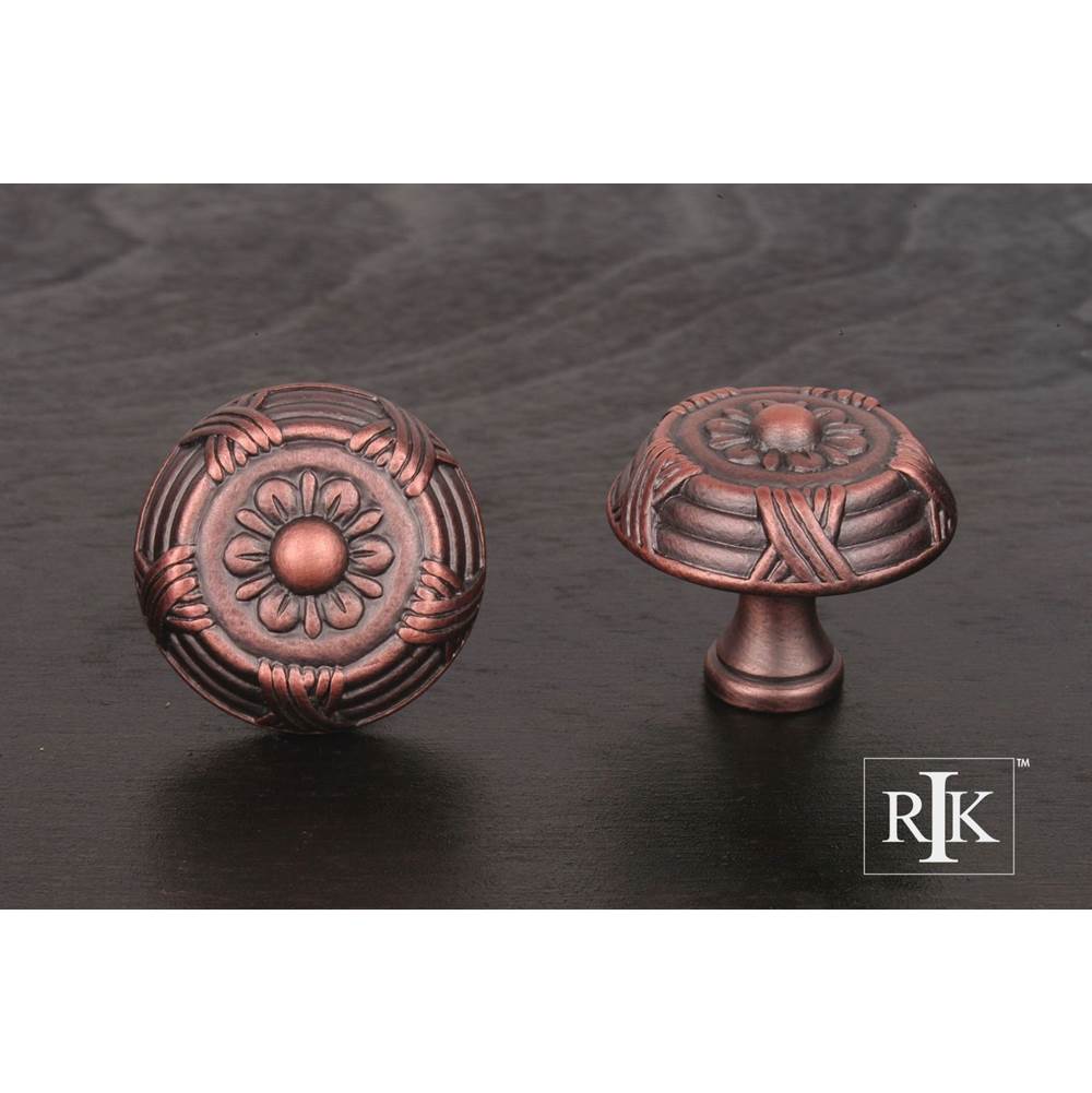 RK International - Large Crosses and Petals Knob - Distressed Copper