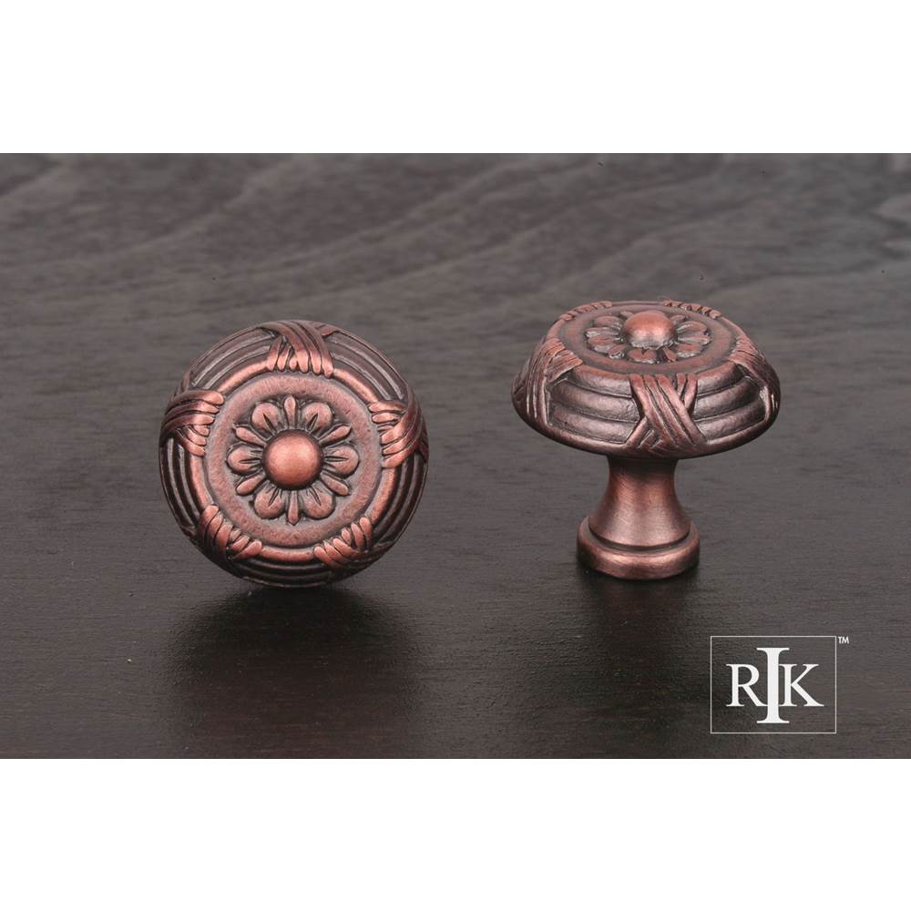 RK International - Small Crosses and Petals Knob - Distressed Copper