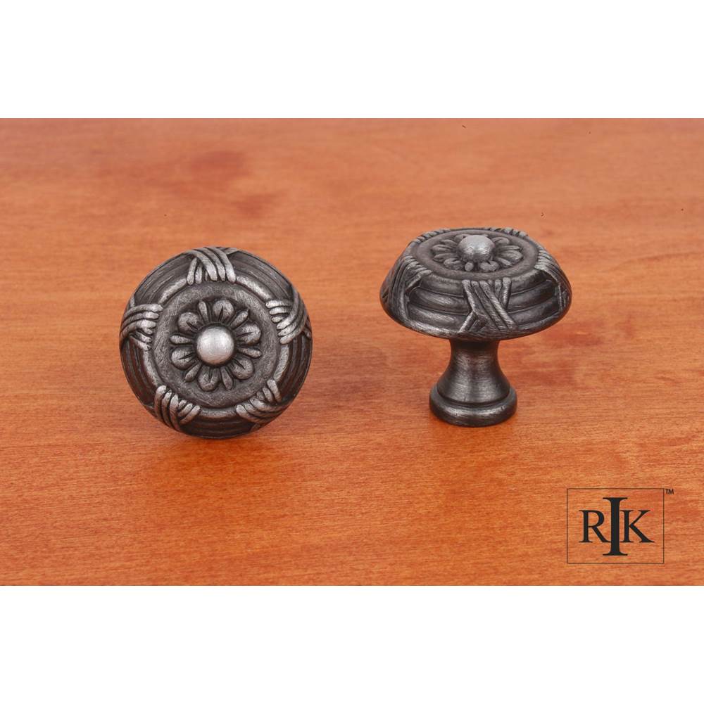 RK International - Small Crosses and Petals Knob - Distressed Nickel