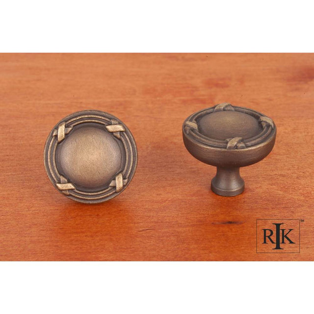 RK International - Lines and Crosses Knob - Antique English