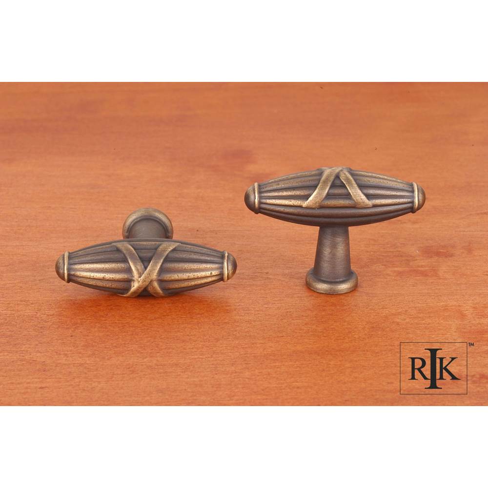 RK International - Large Crossed Indian Drum Knob - Antique English