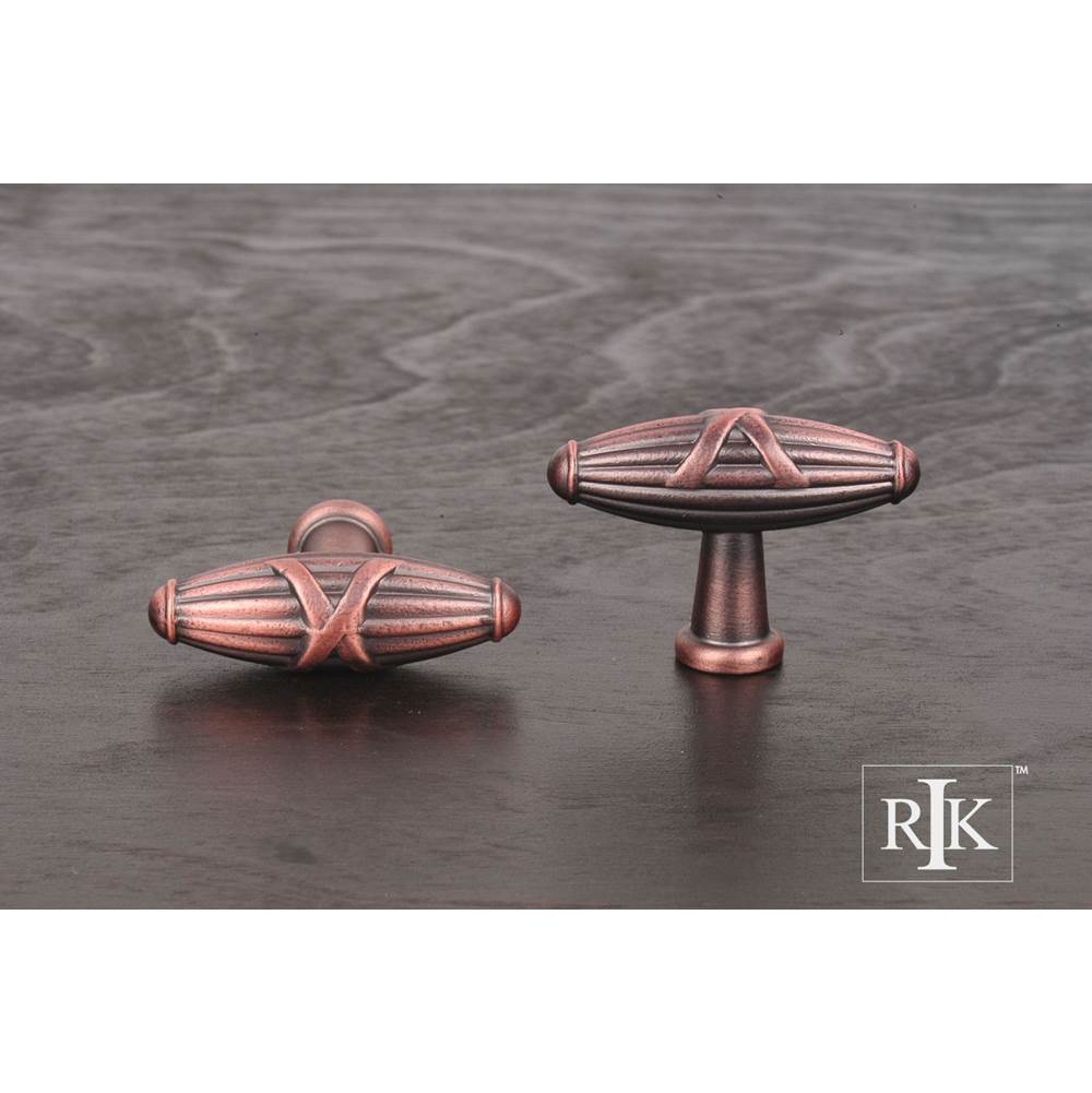 RK International - Large Crossed Indian Drum Knob - Distressed Copper