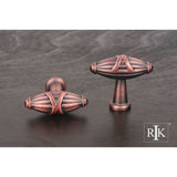 RK International - Small Crossed Indian Drum Knob - Distressed Copper