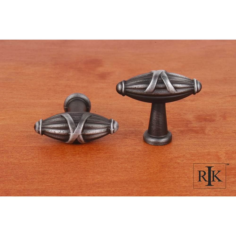RK International - Small Crossed Indian Drum Knob - Distressed Nickel