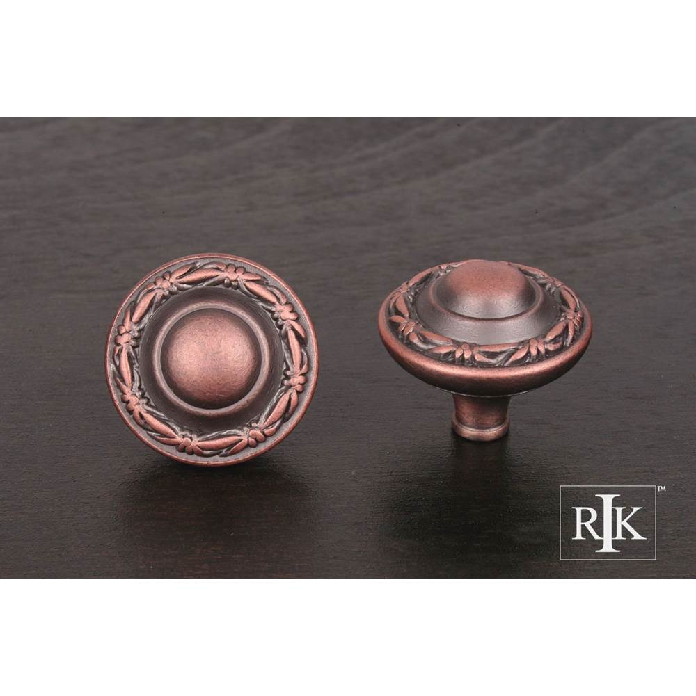 RK International - Big Deco-Leaf Edge Knob - Distressed Copper