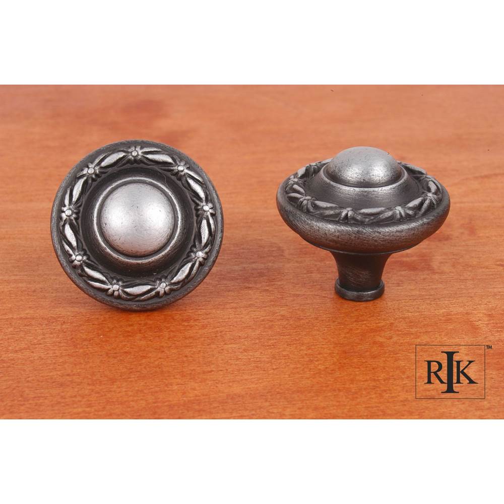 RK International - Big Deco-Leaf Edge Knob - Distressed Nickel