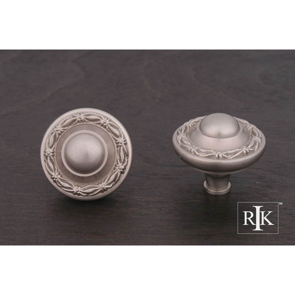 RK International - Big Deco-Leaf Edge Knob - Satin Nickel