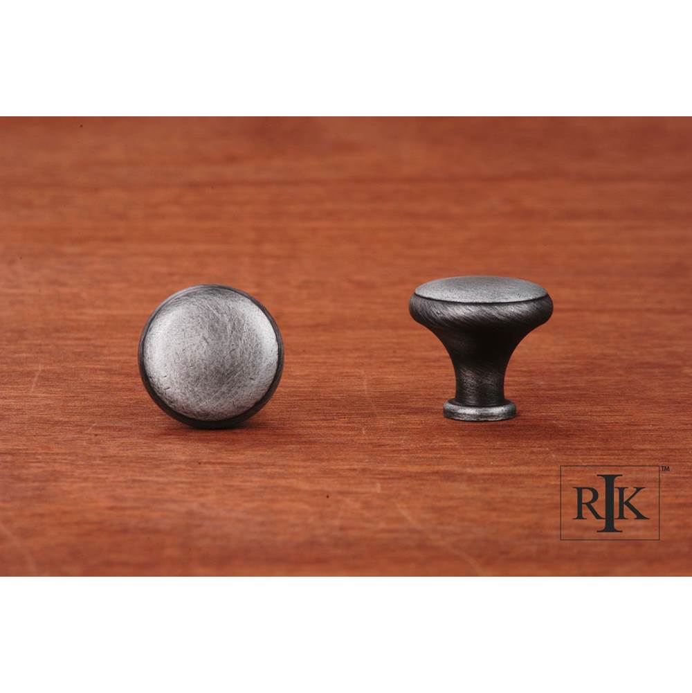 RK International - Solid Knob with Flat Edge - Distressed Nickel