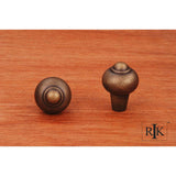 RK International - Solid Round Knob with Tip - Antique English