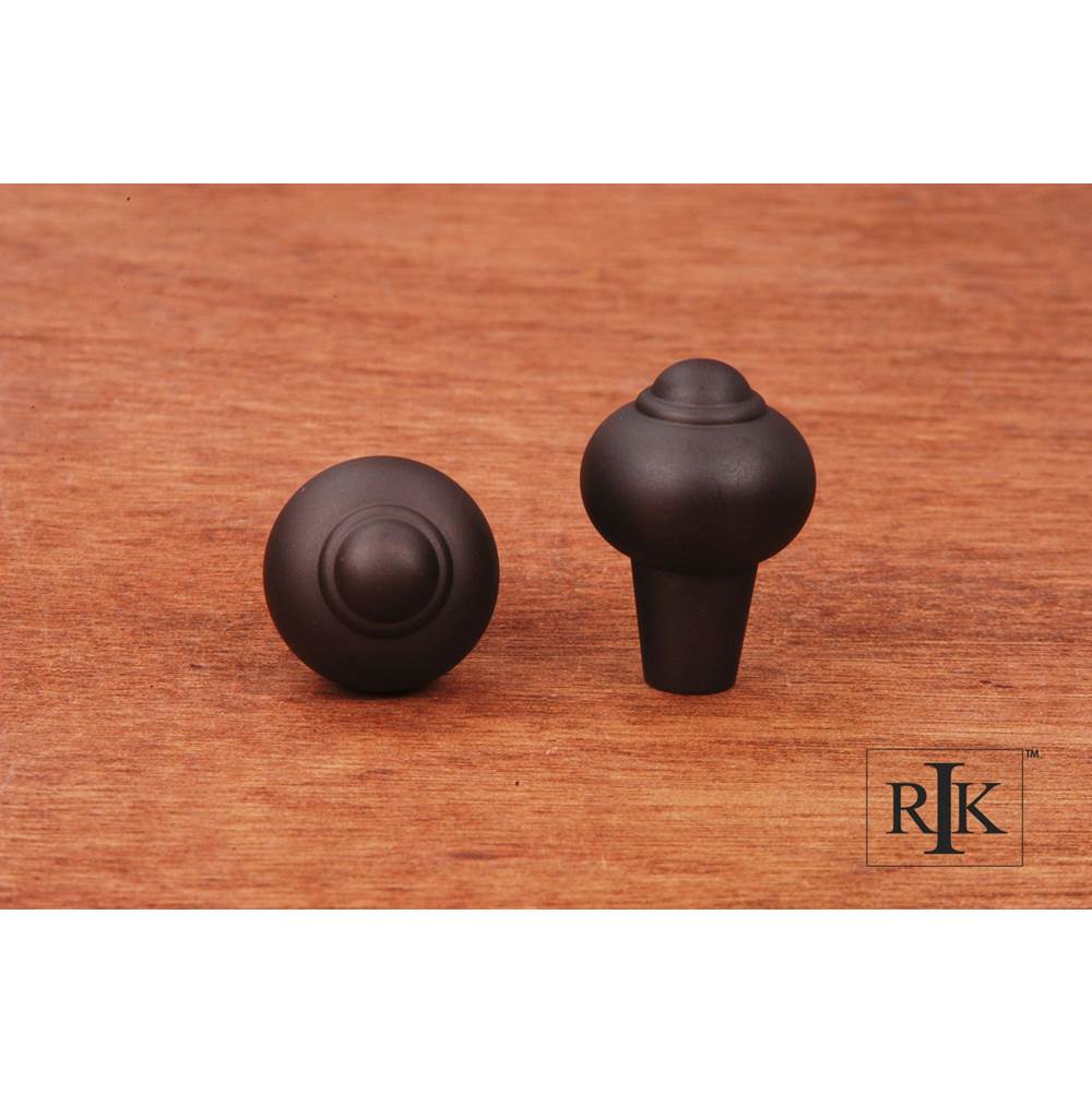 RK International - Solid Round Knob with Tip - Oil Rubbed Bronze