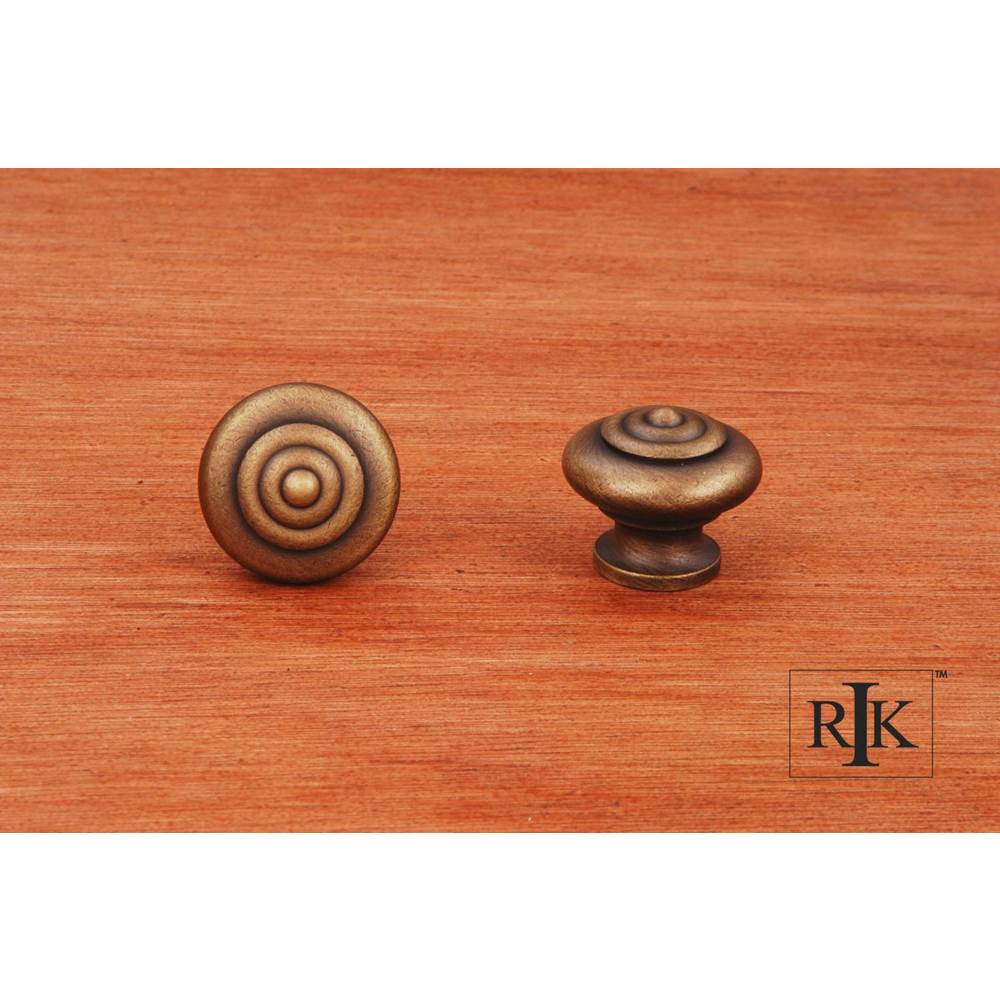 RK International - Solid Knob with Circle  at  Top - Antique English