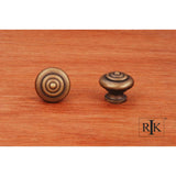 RK International - Solid Knob with Circle  at  Top - Antique English