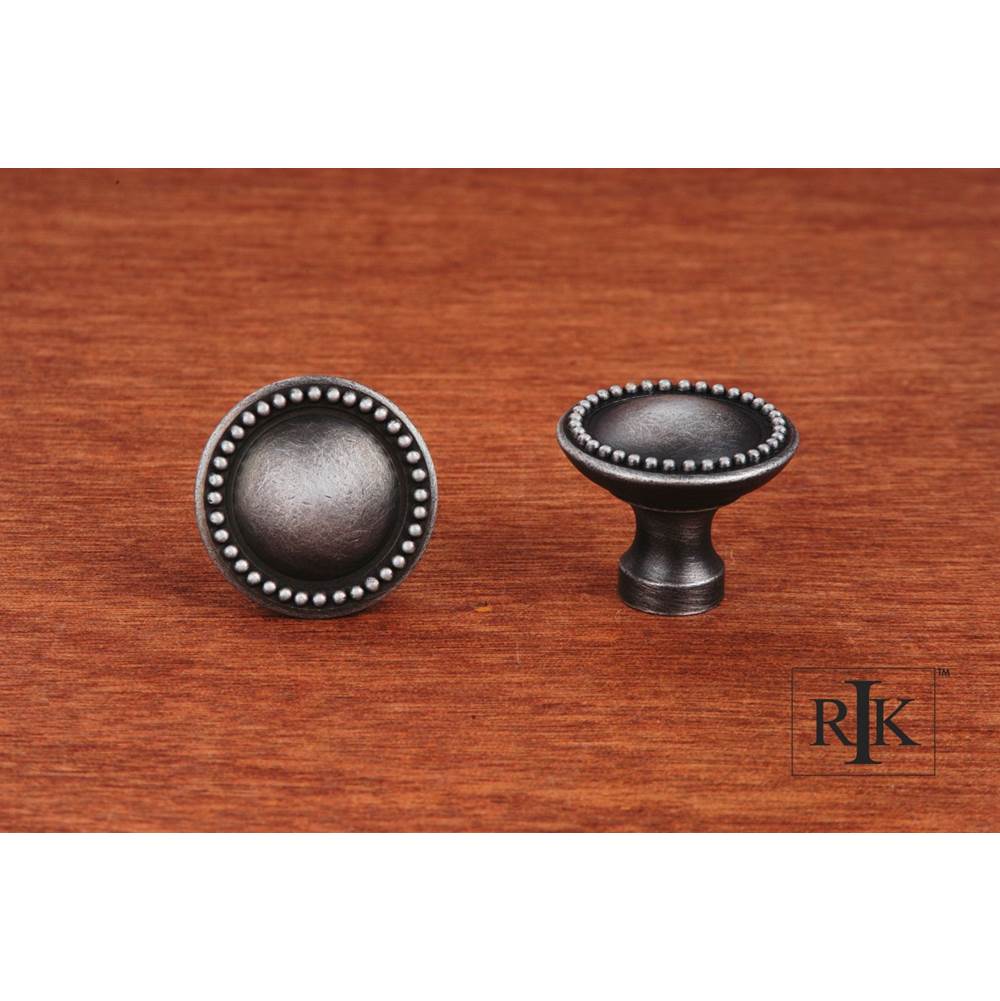 RK International - Plain Knob with Beaded Edge - Distressed Nickel