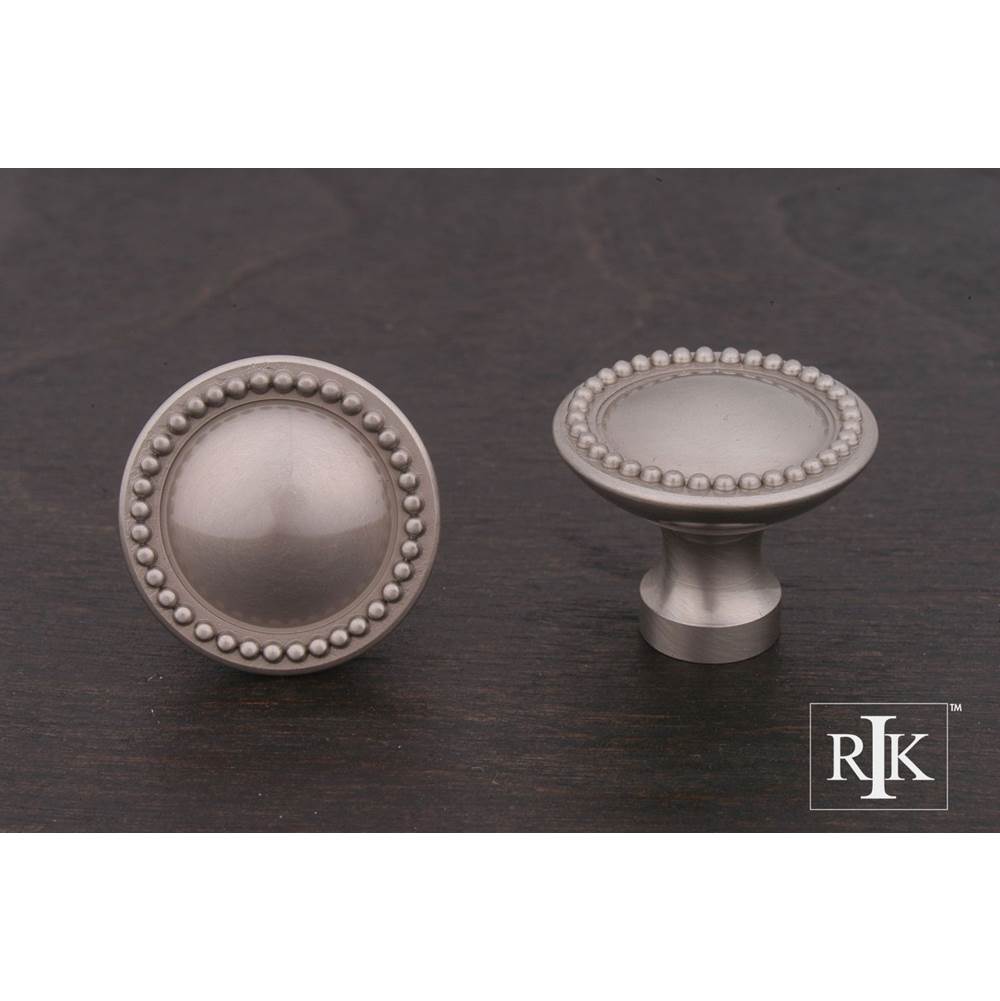 RK International - Plain Knob with Beaded Edge - Satin Nickel