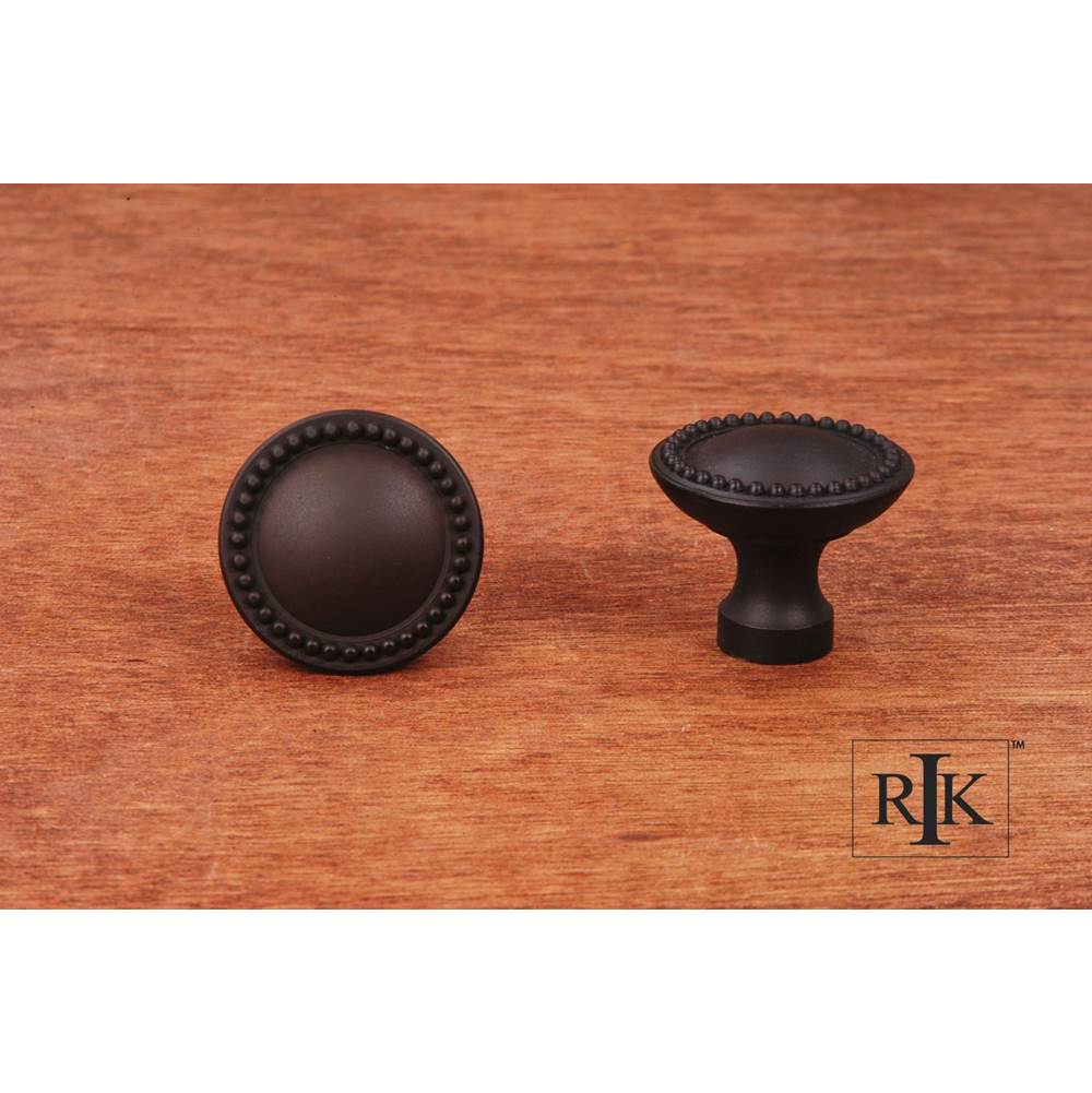 RK International - Plain Knob with Beaded Edge - Oil Rubbed Bronze